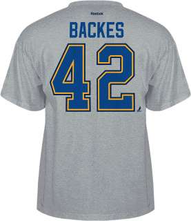 St. Louis Blues David Backes Grey Player Jersey T Shirt sz XL  