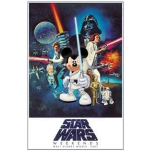 Star Wars DISNEY Mickey Luke Skywalker POSTER Exclusive
