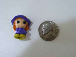 Squinkies Orange/Red Hair Girl #056 Purple Dress & Hat  
