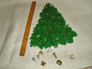 72 Vintage Wool Felt Applique Sequin Trim Christmas Tree or Table 