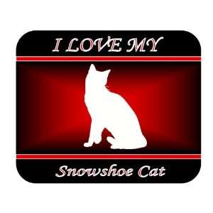  I Love My Snowshoe Cat Mouse Pad   Red Design 