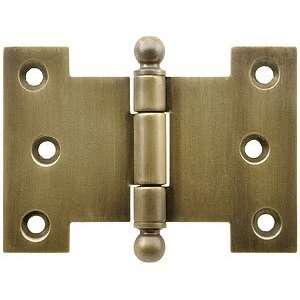   Solid Brass Parliament Hinge With Ball Tips in Antique By Hand Finish