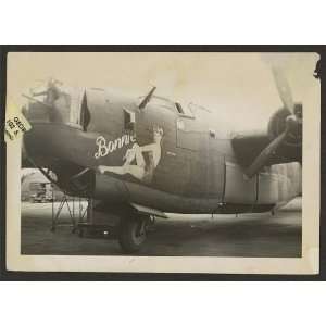  Nose art on a B24 Liberator,bomber,pin up girl named 