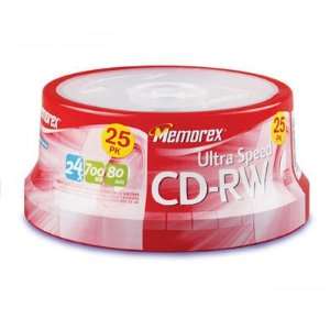  03429 CD Rewritable Ultra Speed Disc, 25/Pack. Memorex (MEM03429) CD 