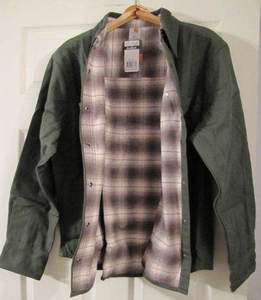 Carhartt Womens XXL 2XL Durable Canvas Shirt Jacket Flannel Lined Moss 