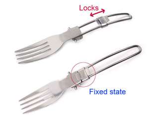 Lightweight Stainless Steel Camping Spoon Fork set 3p  