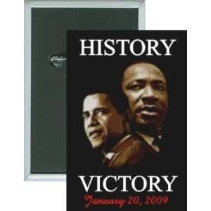  Obama   Omaba   MLK   History   Victory Button. Larger 2x3 