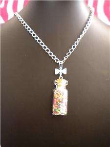 GLASS JAR WITH LOLLY SPRINKLES NECKLACE.KITSCH  