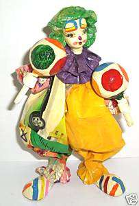 Medium Hand painted Paper Mache Clown. These clowns were hand made and 