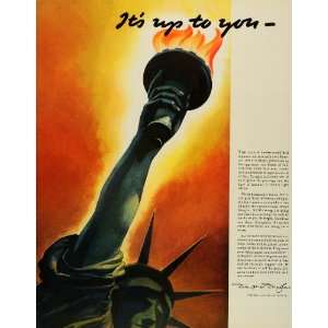 com 1942 Ad Douglas Aircraft WWII War Production Statue Lady Liberty 