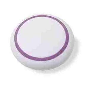  Ceramic White Knob   Light Purple Ring 1 1/2 AM 217WHBUR 