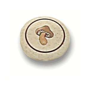  Ceramic Knob   Oatmeal With Mushroom and Brown Ring 1 1/4 
