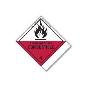  Spontaneously Combustible Label, Blank, Paper, Extended 