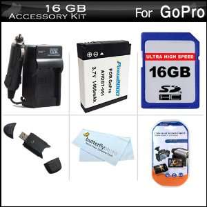  16GB Accessory Kit For GoPro HD HERO, HD HERO2, HD Hero 960 Camera 