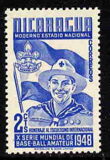 NICARAGUA BOY SCOUT MINT STAMP   ONLY SCOUTING IN SET  
