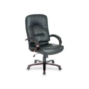 Lorell Woodbridge Series Executive High Back Chair   Black 