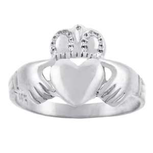   Gold Traditional Claddagh Friendship and Love Band Ring (4, 10K Gold