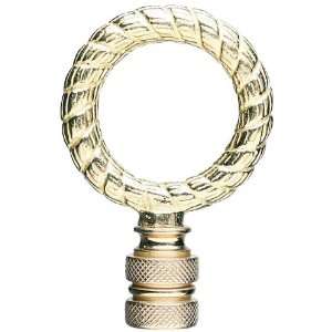   Lampshade Co. FN33 PB65, Decorative Finial, Polished Brass Rope Ring
