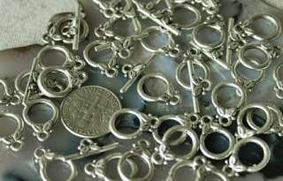 Antique Silver Plated Bali Toggle Clasp Finding 10mm a008  