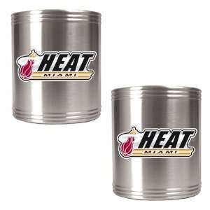  Miami Heat 2pc Stainless Steel Can Holder Set Sports 