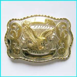  Gold & Silver Eagle Chased Engraved Belt Buckle WT 120 