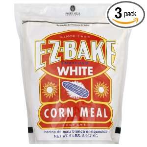 EZ Bake Plain White Corn Meal, 5 pounds (Pack of 3)  
