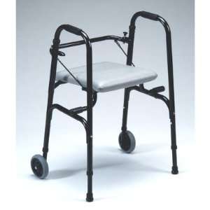  Spacesaver Foldable Seat Walker in Black Health 