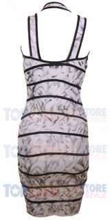   FLORAL PRINT RUNWAY BANDAGE DRESS S M L CELEBRITY BODYCON CHIC  