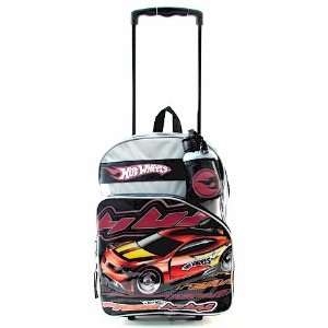  Hot Wheels Rolling Backpack Black and Grey Kids School Bag 