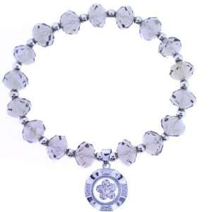   Bracelet with Flower Spinner Charm   Faceted Rondell Beads in 10x7mm