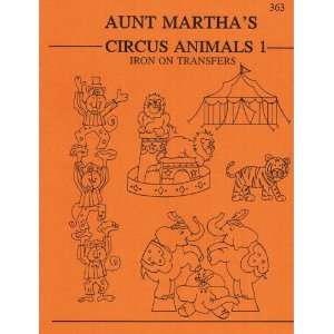 Circus Animals Aunt Marthas Hot Iron Embroidery Transfers 