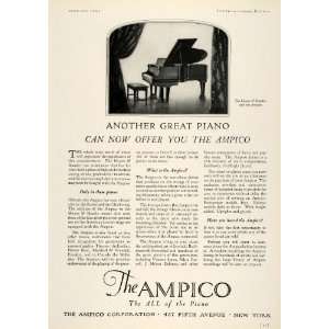 1925 Ad Ampico Piano Sound Tone Effect Device Mason Hamlin Chickering 