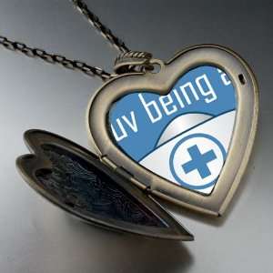 Love Being A Nurse Large Pendant Necklace