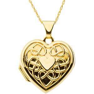   69232 14Ky Gold 18.90X18.12Mm Heart Locket On An 18 Rope Chn Jewelry