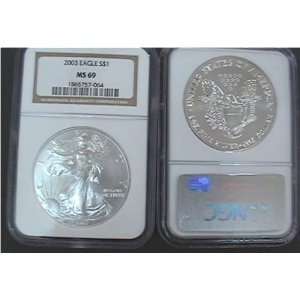  2003 NGC MS 69 American Eagle Silver Dollar Everything 