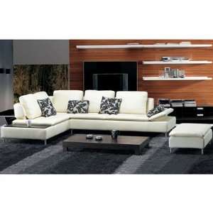  Modern Leather Sectional Sofa and Ottoman By TOSH Furniture 