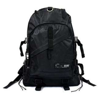 New Womans/Mans Black Canvas Backpack Zipper Closures Travel Bag 