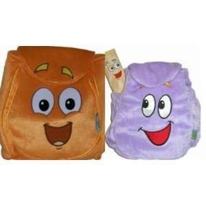  2pc Dora Diego Orange Purple Plush Backpack Everything 