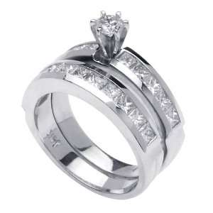  2.20ct Channel Soldered Bridal Set in 18K White Gold 