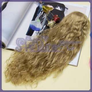 Flaxen Curly Wig Hair for 1/4 SD DZ DOD LUTS BJD Doll  