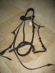 Brown Leather Snaffle Horse Bridle  