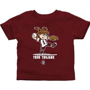   Trojans Toddler Girls Softball T Shirt   Cardinal