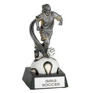  Soccer Trophies   7 INCH HIGH GLOSS FINISH FEMALE SOCCER TROPHY 