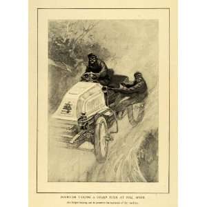  1901 Print Paris Berlin Antique Racing Automobile Extreme Race 