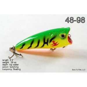 Topwater Firetiger Chugger/Popper Fishing Lure for Bass & Trout 