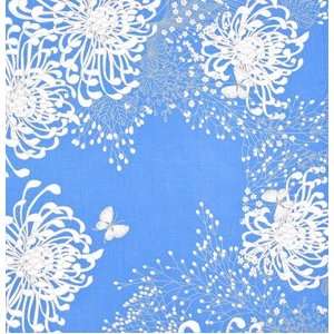  Alfred Shaheen Asian Prints MUM GARDEN Teal AS22 Fabric 