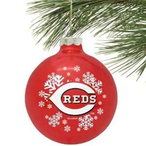    Cincinnati Reds Red Snowflake Glass Ornament