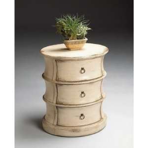   Artists Originals Oval Drum End Table in Buttermilk
