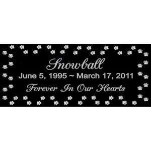   Black Granite Pet Memorial Marker Style Snowball