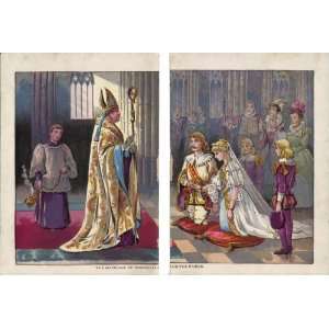 1896 Color Print The Marriage Of Cinderella And The Prince 7 1/2 X 10 